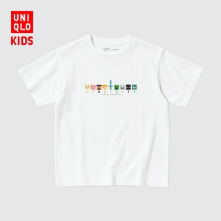 Uniqlo เสื้อยืดแขนสั้น พิมพ์ลาย Minecraft สําหรับเด็กผู้ชาย และเด็กผู้หญิง 453730