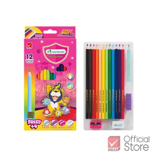 Master Art สีไม้ ดินสอสีไม้ แท่งยาว 12 สี รุ่นซุปเปอร์ไบรท์ จำนวน 1 กล่อง
