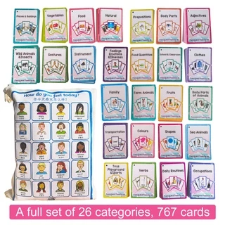 45Pcs Daily Routines Cognitive Card Learn English Word Literacy Game Education Kid Toy Smart Reading Pen