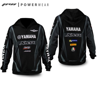 เสื้อมอเตอร์ไซค์มีฮู้ด PWS64 : YAMAHA X-max Black