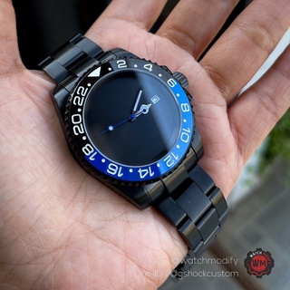 Seikomod Batman Black Dial PVD BlackAutomatic สายOyster สวยมาก