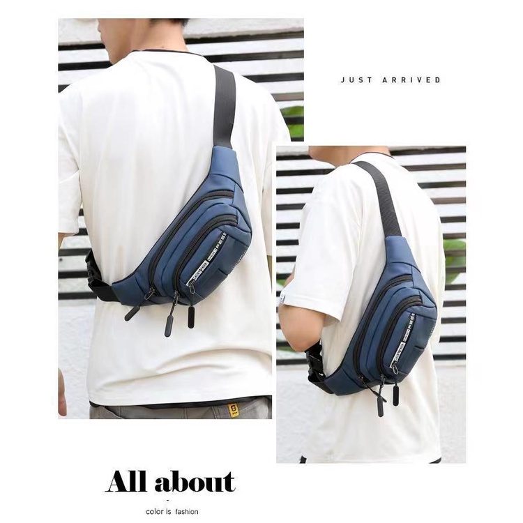 ใหม่สวมใส่ทนผ้าใบเอวกระเป๋าผู้ชายมัลติฟังก์ชั่แนวทแยงกระเป๋ากลางแจ้ง