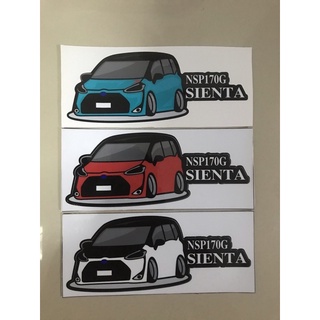 สติกเกอร์ติดกระจกรถยนต์ ลาย Toyota Sienta