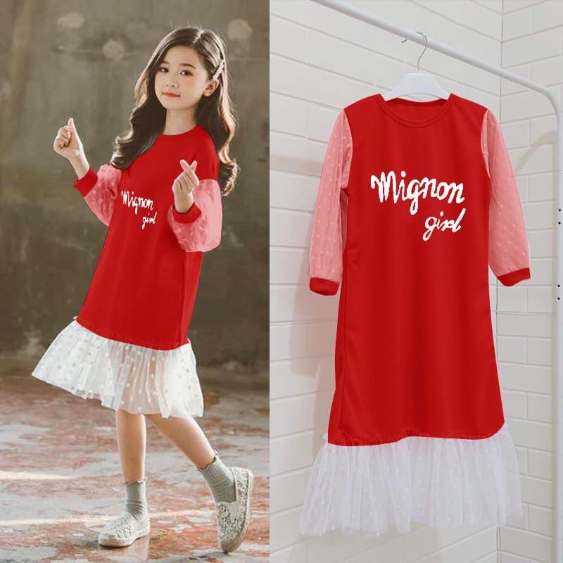NEW DRESS MIGNON GIRRL KID 3-11th / CHILDRENS DRESS คุณภาพดี ORIGINAL REALPICT