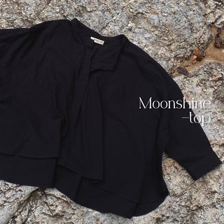 Black Moonshine-top เสื้อผ้าฝ้ายสีดำ Oversize (ms01)