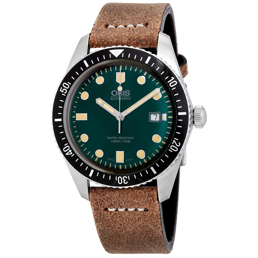 นาฬิกา ผู้ชาย ORIS Divers Dixry Five Green Dial Men's Watch 01 733 7720 4057-07 5 21 02