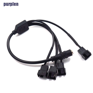 【purplen】อะแดปเตอร์พัดลมระบายความร้อน Dc 5521 เป็น 4Pin PWM 4 ทาง สําหรับคอมพิวเตอร์ PC