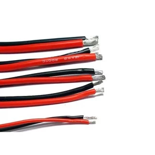 สายไฟดำแดง-แดงดำ 6AWG-10AWG สายไฟซิลิโคน ทนต่อความร้อนได้สูง ขายเป็นเมตร