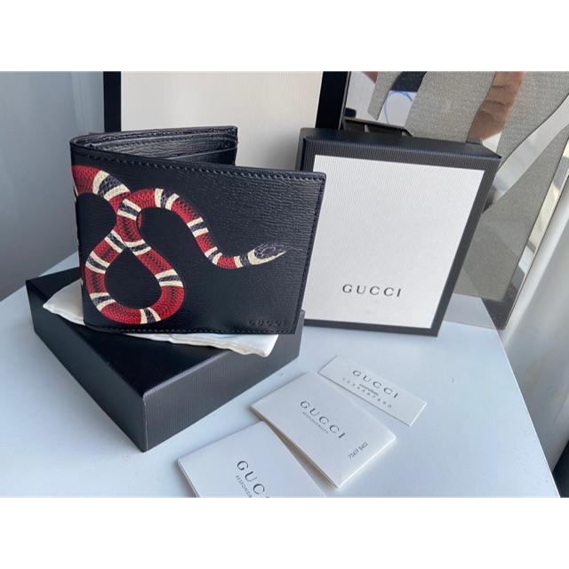 Gucci Kingsnake print leather wallet กระเป๋าสตางค์ แท้100%