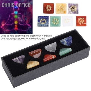 Chris Office 7 Chakra ชุดหินพีระมิดพีระมิดพร้อมกล่องของขวัญ