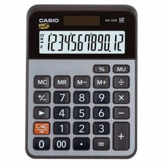 CASIO เครื่องคิดเลข ตั้งโต๊ะ หน้าจอ 12 หลัก รุ่นMX-120B ใช้ได้ทั้งพลังงานแบตฯ และ พลังงานแสงอาทิตย์