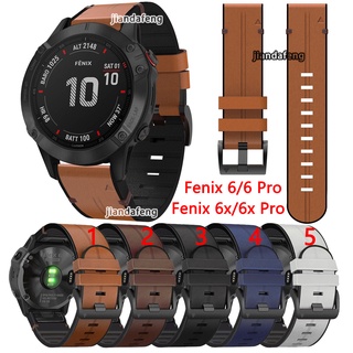 สายนาฬิกาข้อมือ สายหนัง ซิลิโคน แบบพอดี สําหรับ Garmin Fenix 6 6x Pro