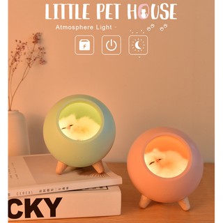 Kitty LED night light ห้องนอนข้างเตียงสร้างสรรค์บรรยากาศโคมไฟตั้งโต๊ะโคมไฟตั้งโต๊ะของขวัญน่ารักไฟกลางคืนบ้านแมว