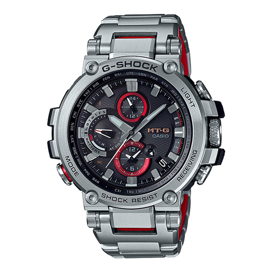 Casio G-Shock นาฬิกาข้อมือผู้ชาย สายสแตนเลส รุ่น MTG-B1000,MTG-B1000D,MTG-B1000D-1A - สีเงิน