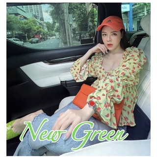 FLAT2112 NiNNI BLOUSE สีเขียว💚 ของใหม่ป้ายห้อยค่ะ #flatff0278