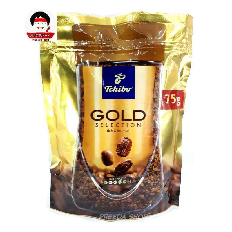 กาแฟ Tchibo Gold Selection Rich& Intense ทชิโบ กาแฟสำเร็จรูป รสเข้ม ชนิดถุงแบบเติม จากเยอรมัน (75 กร