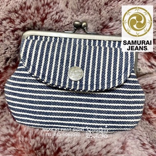 Uesd กระเป๋ายีนส์ SAMURAI JEANS Authentic Style JAPEN กระเป๋าสตางค์ - Hickory สีน้ำเงิน / ครีม