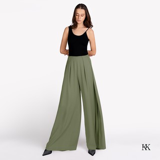 KK ONLINE Palazzo Pants กางเกงเอวสูงสูงขาบานพริ้ว