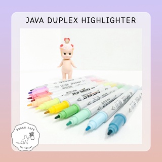 JAVA Duplex Hihglighter Twin Head Pastel // จาวา ปากกาเน้นข้อความ ไฮไลท์เตอร์ 2 หัว เซตสีพาสเทล 12 สี