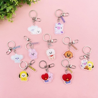 พวงกุญแจอะคริลิคลายการ์ตูน Bts Bt21 Tata Cooky Chimmy