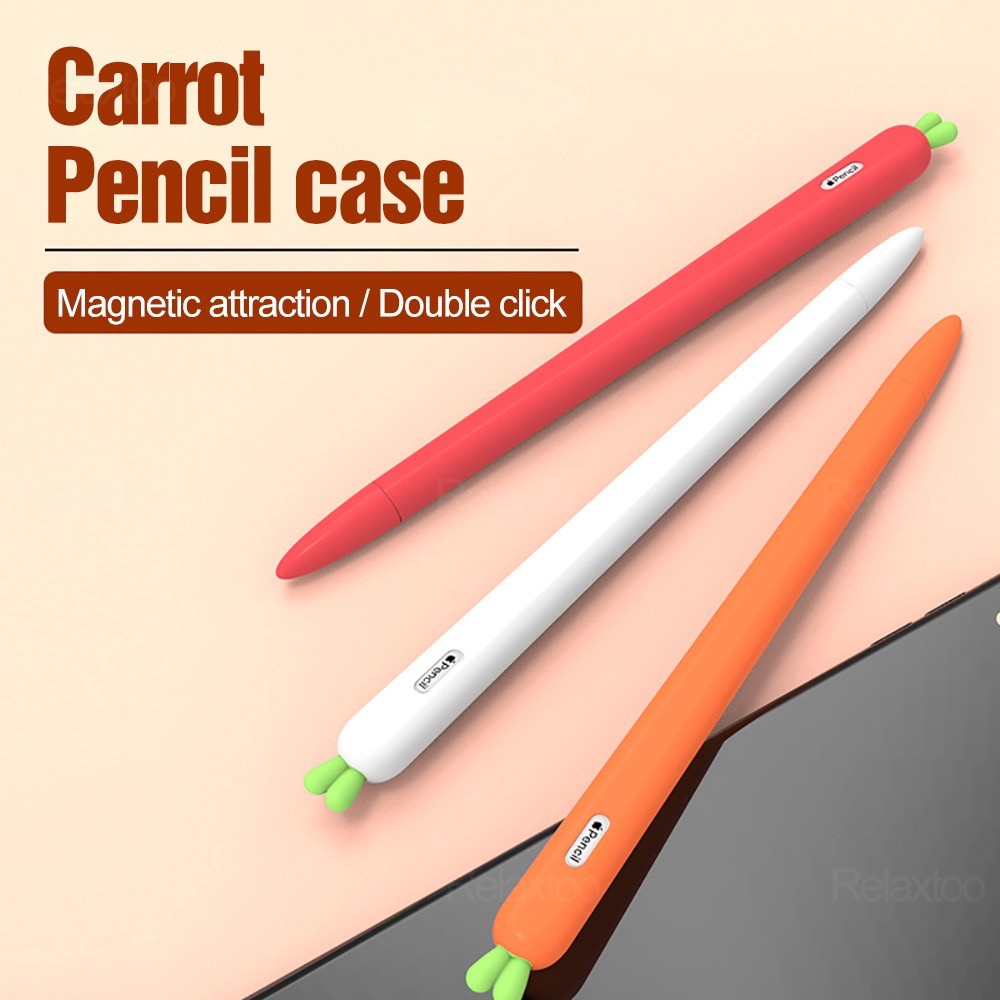 spot goods❀▪เคสซิลิโคน แครอท new Cute Carrot Silicone Apple Pencil 2/1 Case For iPad Tablet Touch Pen Stylus Cartoon Pro