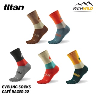 ถุงเท้าสำหรับการปั่นจักรยาน TITAN CYCLING SOCKS CAFÉ RACER 22 กระชับ ระบายอากาศดี