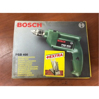 สว่านกระแทก 10 มม. 400 วัตต์ BOSCH รุ่น PSB 400 มาพร้อมดอกสว่านเจาะปูน 5 ดอก  Made in Malaysia  ของแท้