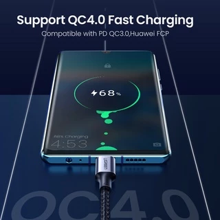Ugreen สายชาร์จเร็ว PD100W 20V 5A ไนลอนถัก USB C เป็นสาย USB