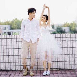 CYWD-039👰🏻 Wedding Dress ชุดแต่งงาน ชุดเจ้าสาวมินิมอล ชุดแต่งงานมินิมอล ชุดเจ้าสาวแบบสั้น