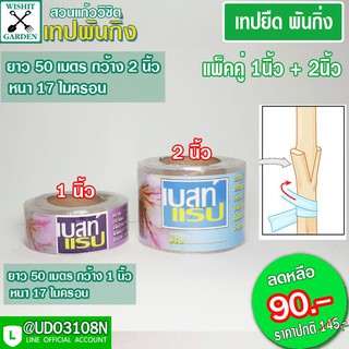 เทปพันกิ่ง เทปติดตา เทปเสียบยอด 1นิ้ว+2นิ้ว ราคาพิเศษ