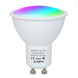 Flt หลอดไฟอัจฉริยะ 5W ZigBee โหมดคู่ สีขาว และ RGB 16 ล้านสี GU10 ควบคุมผ่านแอพ รีโมตควบคุมด้วยเสียง ตั้งเวลาได้ หลากสีสัน