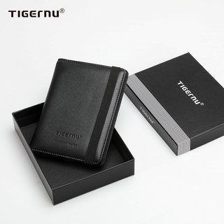 Tigernu RFID กระเป๋าสตางค์ ชนิดหนังแท้ ใส่หนังสือเดิน ทางพร้อมกล่อง 8005