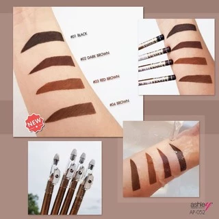 1ชิ้น (แท่งสีทอง) ดินสอเขียนคิ้ว รุ่นมีกบเกลา จับถนัดมือ ashley premium eyebrow pencil