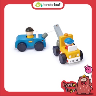 Tender Leaf Toys ของเล่นไม้ รถของเล่น รถบรรทุกพ่วง Tow Truck