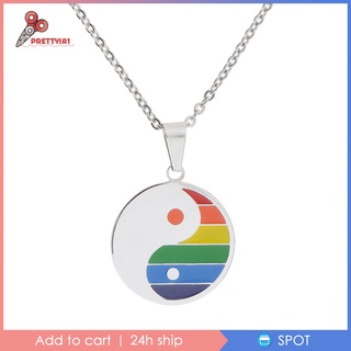 【Ready Stock】lgbt สร้อยคอจี้ tai chi สีรุ้ง