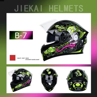 JIEKAI หมวกกันน็อกเต็มใบ แว่น2ชั้น อย่างดี (Size:M L XL) B1—B42