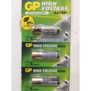 ราคาต่อ 1 ก้อน GP High Voltage Battery ถ่าน แบตเตอรี่ รีโมทรถยนต์ 12V 27A MN27 8x28.2 mm.