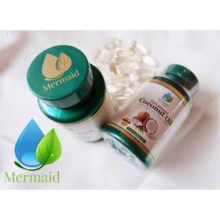 น้ำมันมะพร้าวสกัดเย็น Cold Pressed Coconut Oil by Mermaid ขนาด 40 เม็ด