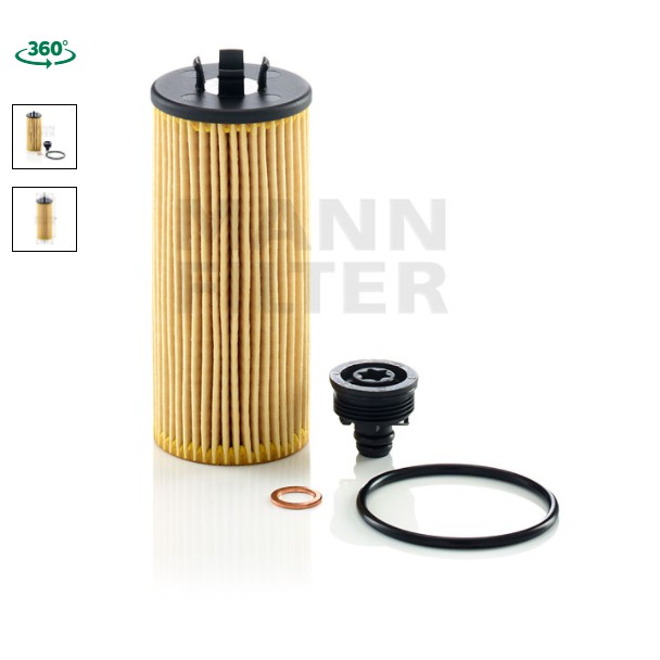 ไส้กรองน้ำมันเครื่อง  BMW Gran Tourer (F45,F46),X1(F48),i8(I12):B37,B38,B47,B48 HU6015ZKIT  MANN 114