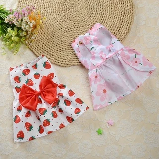 Summer 5Colors Pet Floral Skirt with Bow Tie Design for Cat Supply