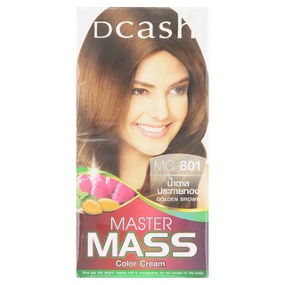 ถูกที่สุด✅ ดีแคช มาสเตอร์ แมส ครีมเปลี่ยนสีผม MG 801 สีน้ำตาลประกายทอง 1 ชุด D Cash Master Mass MG 801 Golden Brown Colo