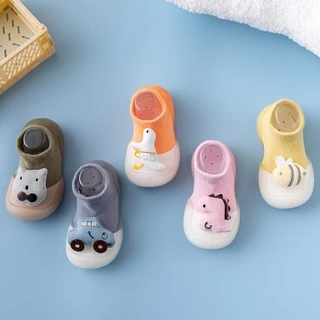 สินค้าพร้อมส่ง รองเท้าฝึกเดินเด็ก 👶🏻 รองเท้าฝึกเดินเด็ก พื้นรองเท้ายาง ลายสัตว์ นุ่ม ระบายอากาศได้ ดี กันลื่น
