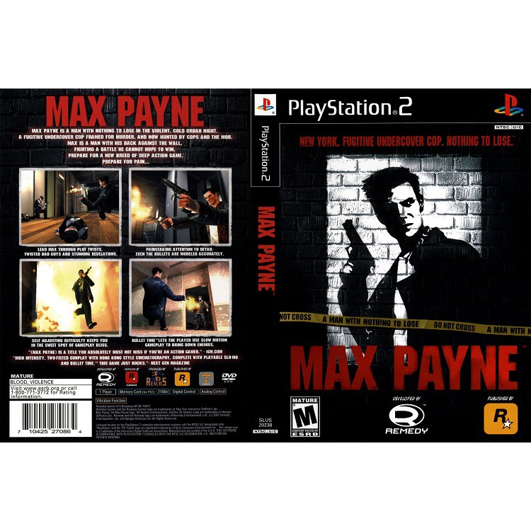MAX PAYNE 1 [PS2 US : DVD5 1 Disc]