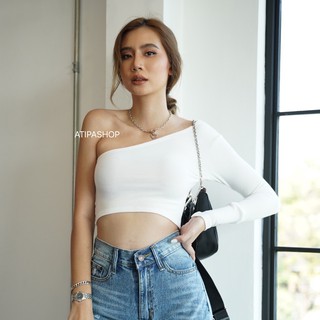 Atipashop - Sassy crop เสื้อครอป ปาดไหล่