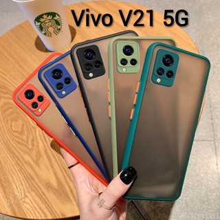 V21(พร้​อมส่งในไทย)เคสขอบนิ่มหลังแข็งขุ่นคลุมกล้องVivo V21 5G/Y72 5G