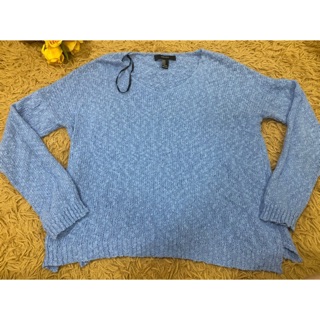 ❄️❄️หนาวแล้ว❄️❄️ 🌸🌸Blue Forever21 Sweaterสาวอวบ🌸🌸🌸🌸ตัวเดียวจ้าLike new +++ผ้านิ่มสีหวานๆอกผ้ายืดกว้างถึง60 ยาว 24”