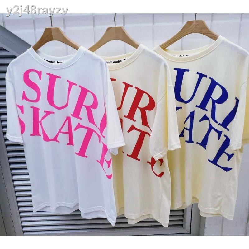 ┇✈♠เสื้อยืดโอเวอร์ไซส์คอกลมลาย Surfskateป้าย Bacon &Omelet แขนกุดและแขนสั้น(พร้อมส่ง)