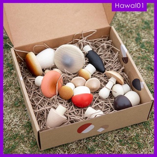 15Pcs Wooden Mushroom Building Blocks Toys for Photo Props