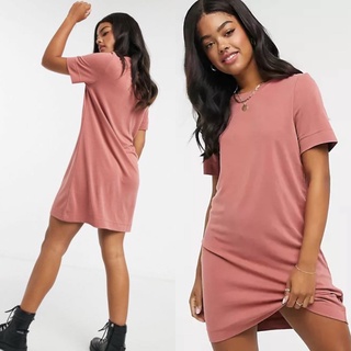 Monki Super-soft t-shirt dress  เดรสสั้นคอกลม เนื้อผ้าshell ผ้าเนื้อนิ่มมากก เนื้อละเอียดๆ เนื้อผ้ายืดหยุ่น ใส่สบาย