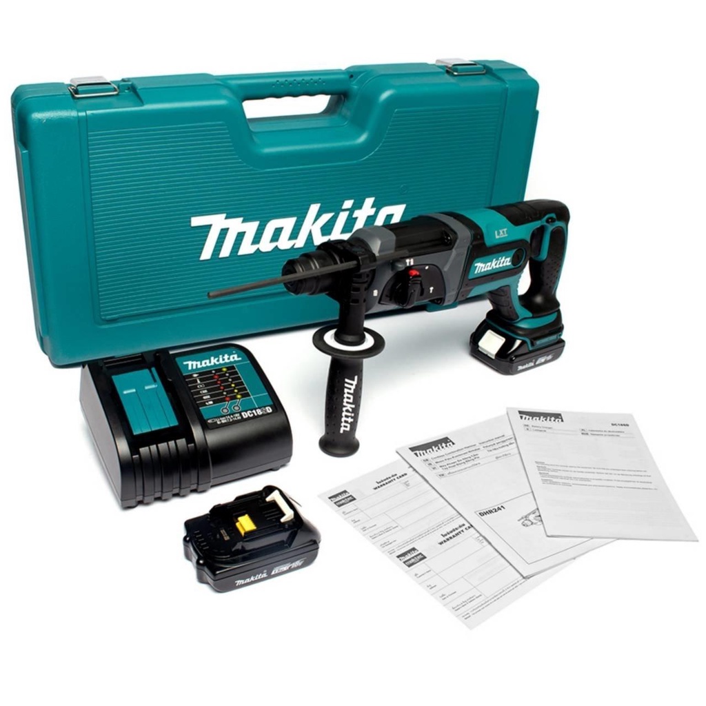 สว่านโรตารี่ DHR241RFE MAKITA แรงดันไฟฟ้า 18 โวHR-241-RFE DHR241ลท์ Dสว่านโรตารี่แบบ 3 โหมด น้ำหนัดเ